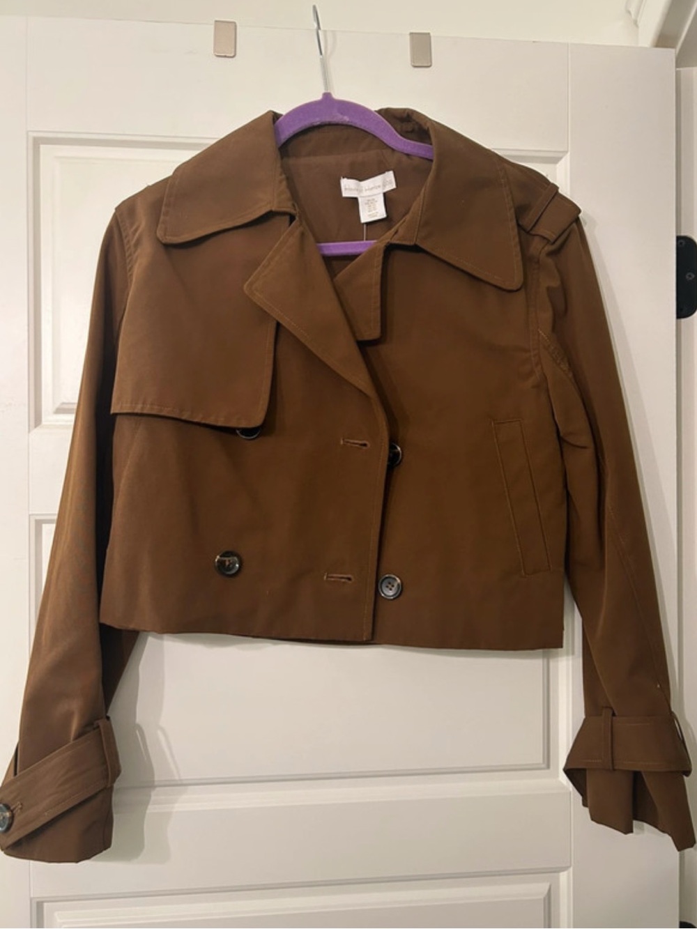 Women's Cropped Trench Coat - Brown